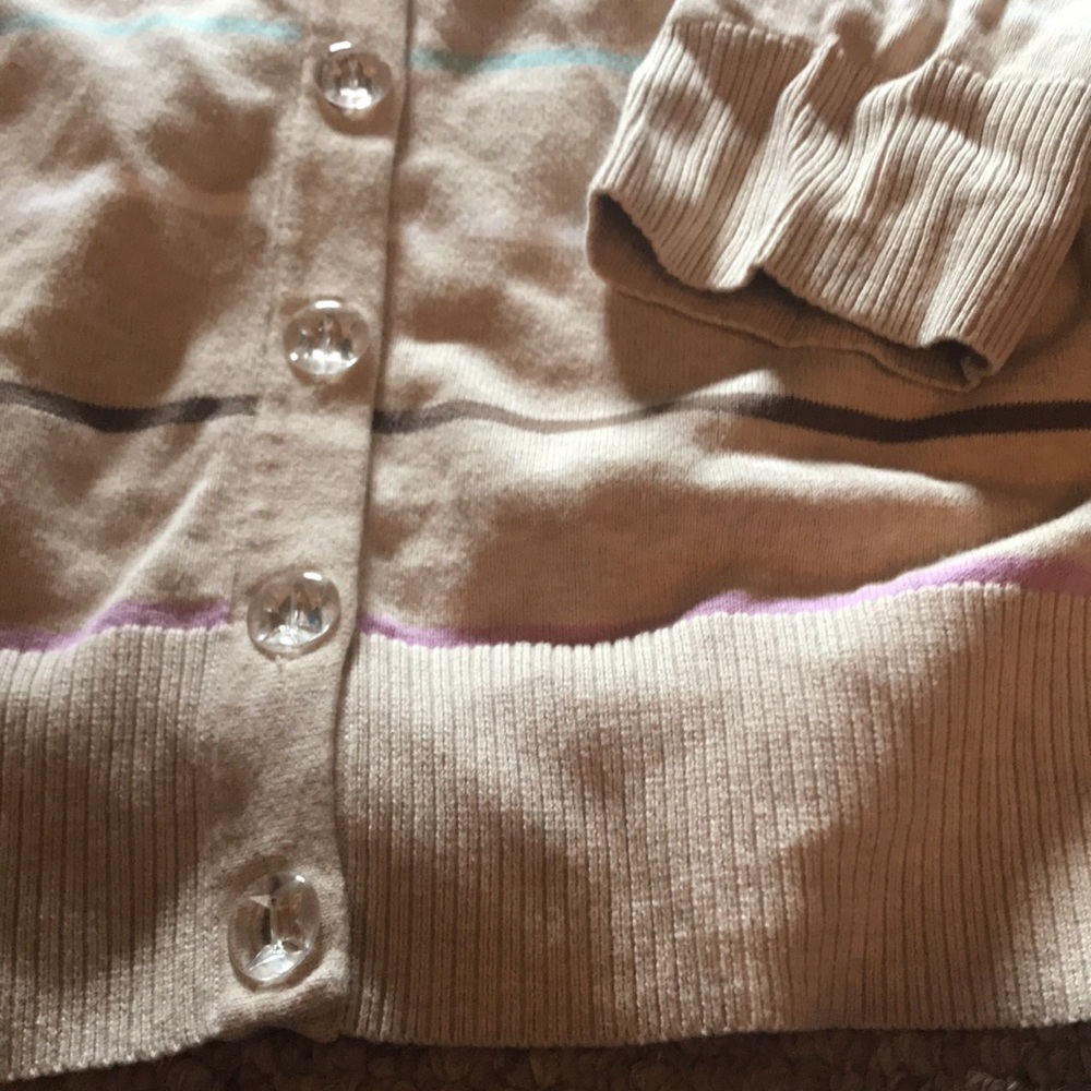 Christopher & Banks Cardigan5clear buttons-tan,brown,white,purple,mint - Picture 4 of 6